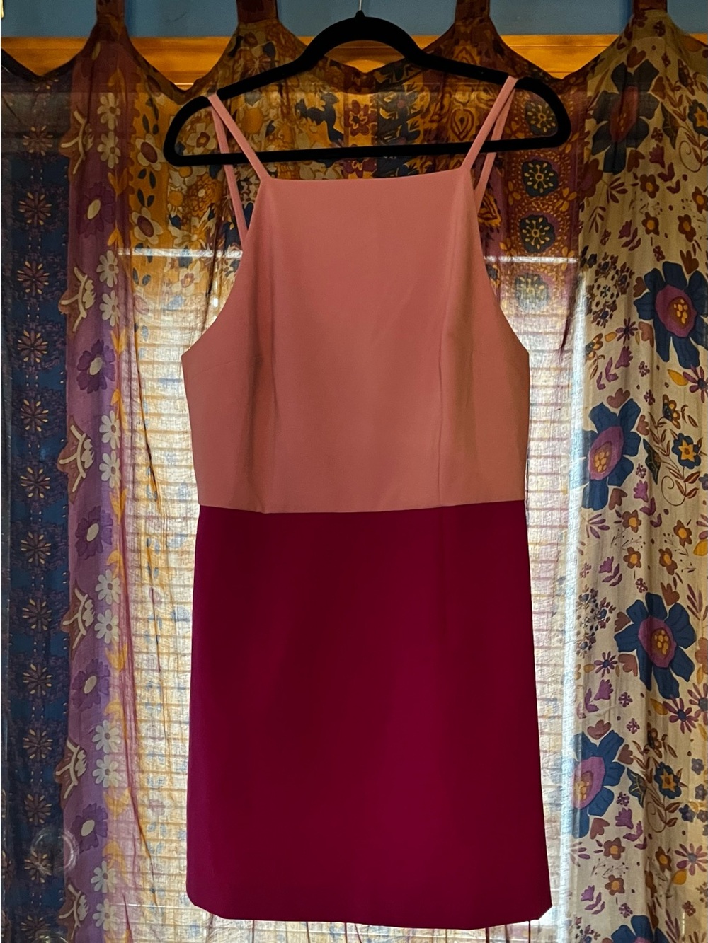 French Connection Two-Tone Pink Sleeveless Sheath Dress